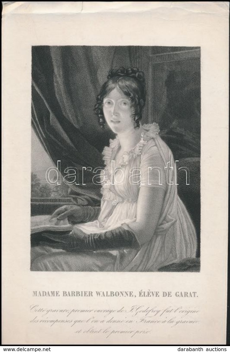Cca 1800 Jean Godefroy: Madame Barbier Walbonne, Acélmetszet, Papír, 31,5×20 Cm - Estampes & Gravures