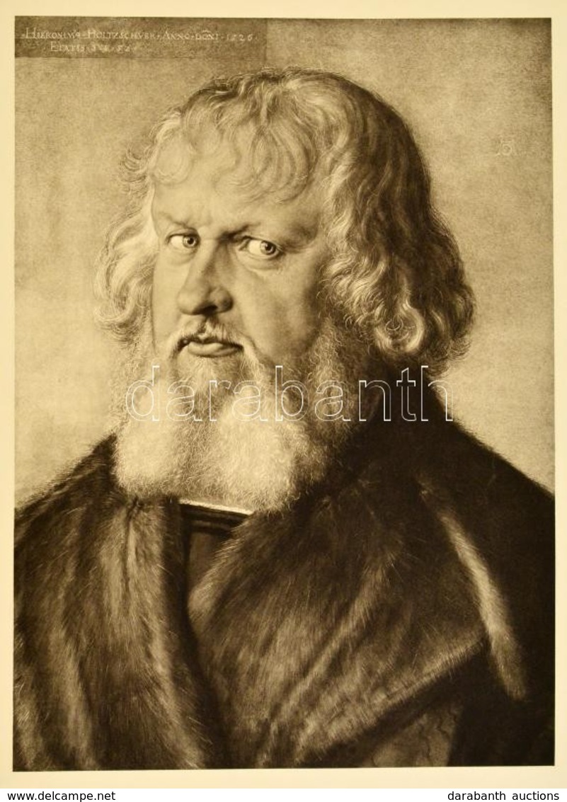 Cca 1900 Dürer: Hieronymus Holzschuher Portréja, Heliogravűr, Papír, Jelzett, 41×29 Cm - Estampes & Gravures