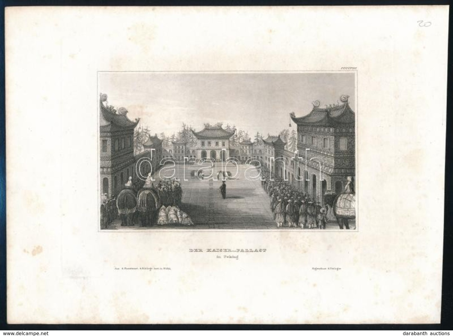 Cca 1850-1900 Peking, Császári Palota, Rézmetszet, Papír, 13,5x18 Cm - Estampes & Gravures