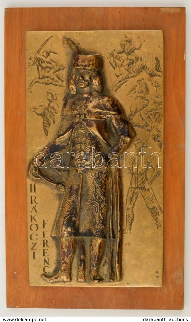 Kiss Sándor (1925-1999): II. Rákóczi Ferenc Falikép, Bronz, Fára Ragasztva, Jelzett, 29×15 Cm. - Autres & Non Classés