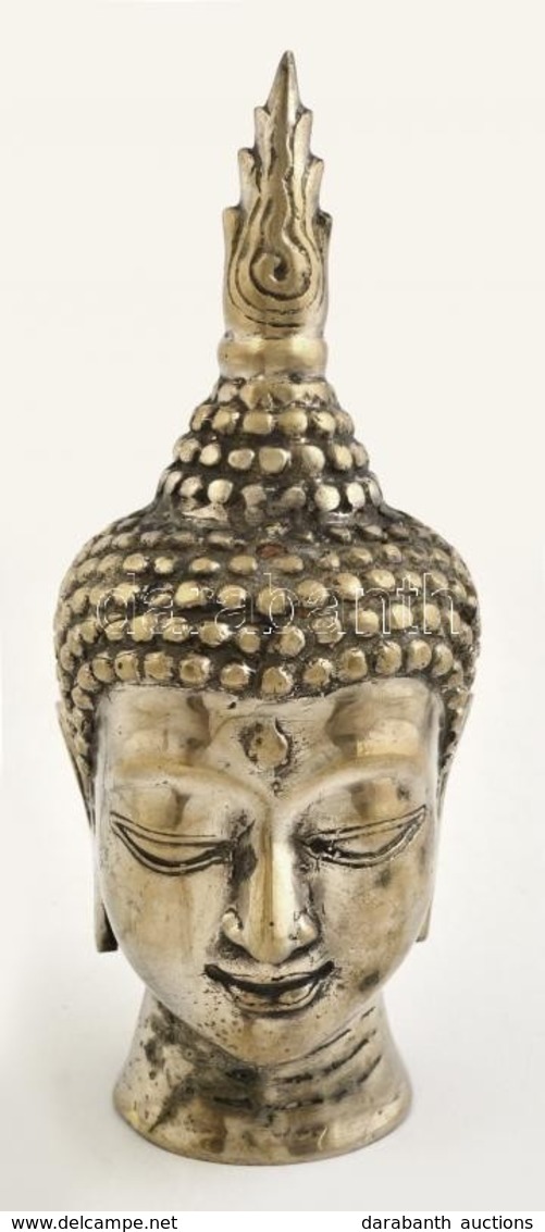 Tibeti Ezüst (Ag. 50% Alatti Ezüst Tartalommal) Buddha Fej, Jelzés Nélkül, M:22 Cm - Autres & Non Classés