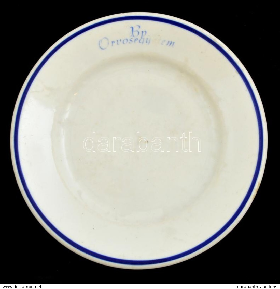 Zsolnay Porcelán Tányér, Bp. Orvosegyetem Felirattal, Jelzett, Kopott, D: 18 Cm - Autres & Non Classés