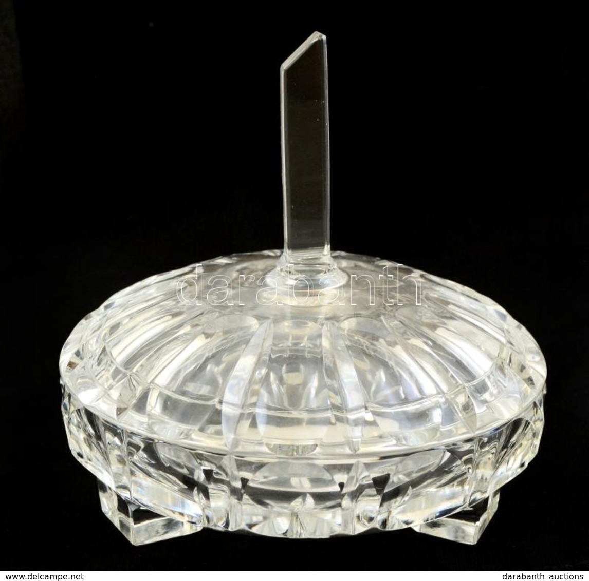 Üveg Bonbonier Tetővel, Csiszolt, D: 13 Cm M: 12 Cm - Verre & Cristal