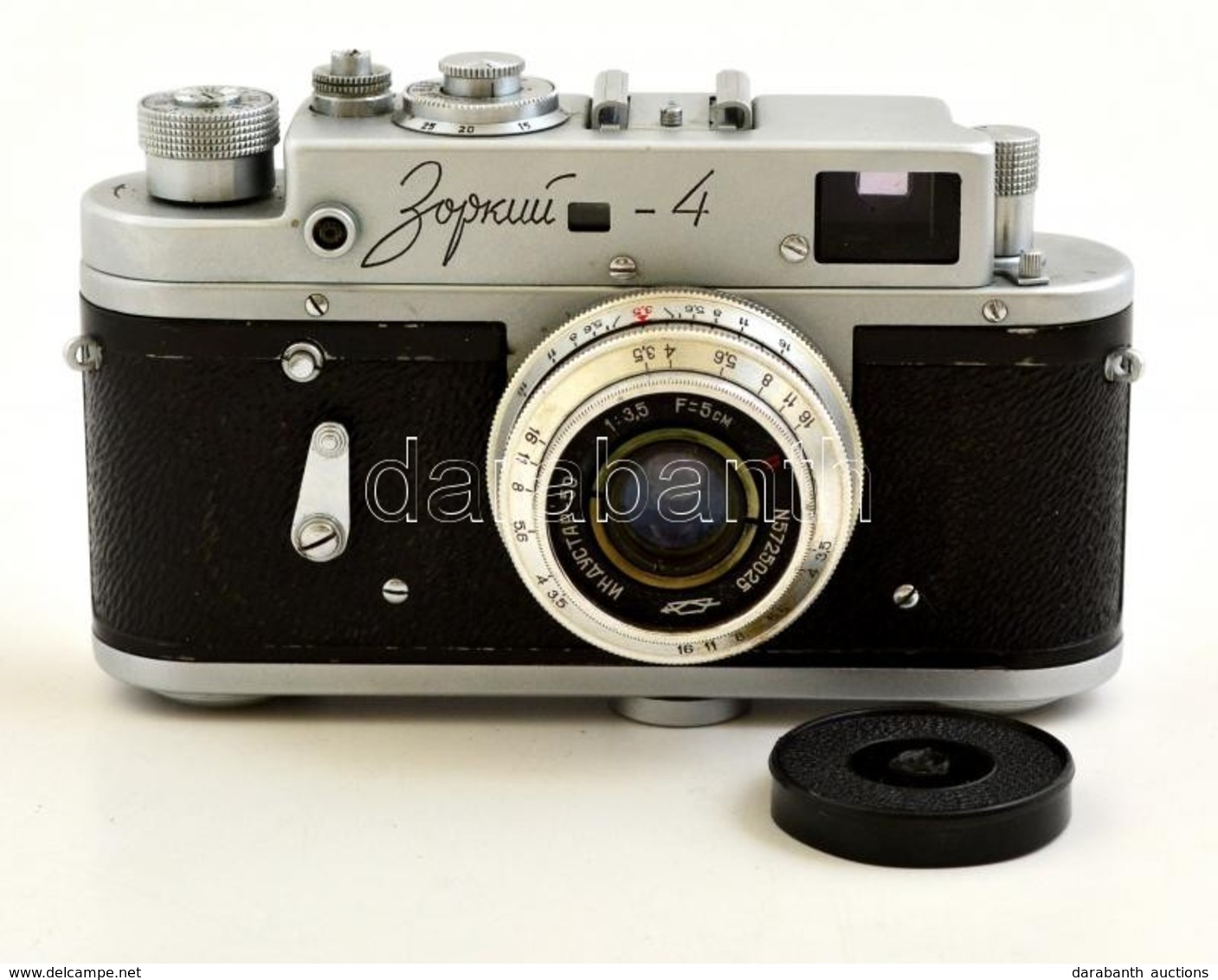 1962 Zorkij-4 Fényképezőgép, Industar-50 1:3,5 Objektívvel, Jó állapotban / Vintage Russian Camera, In Good Condition - Appareils Photo