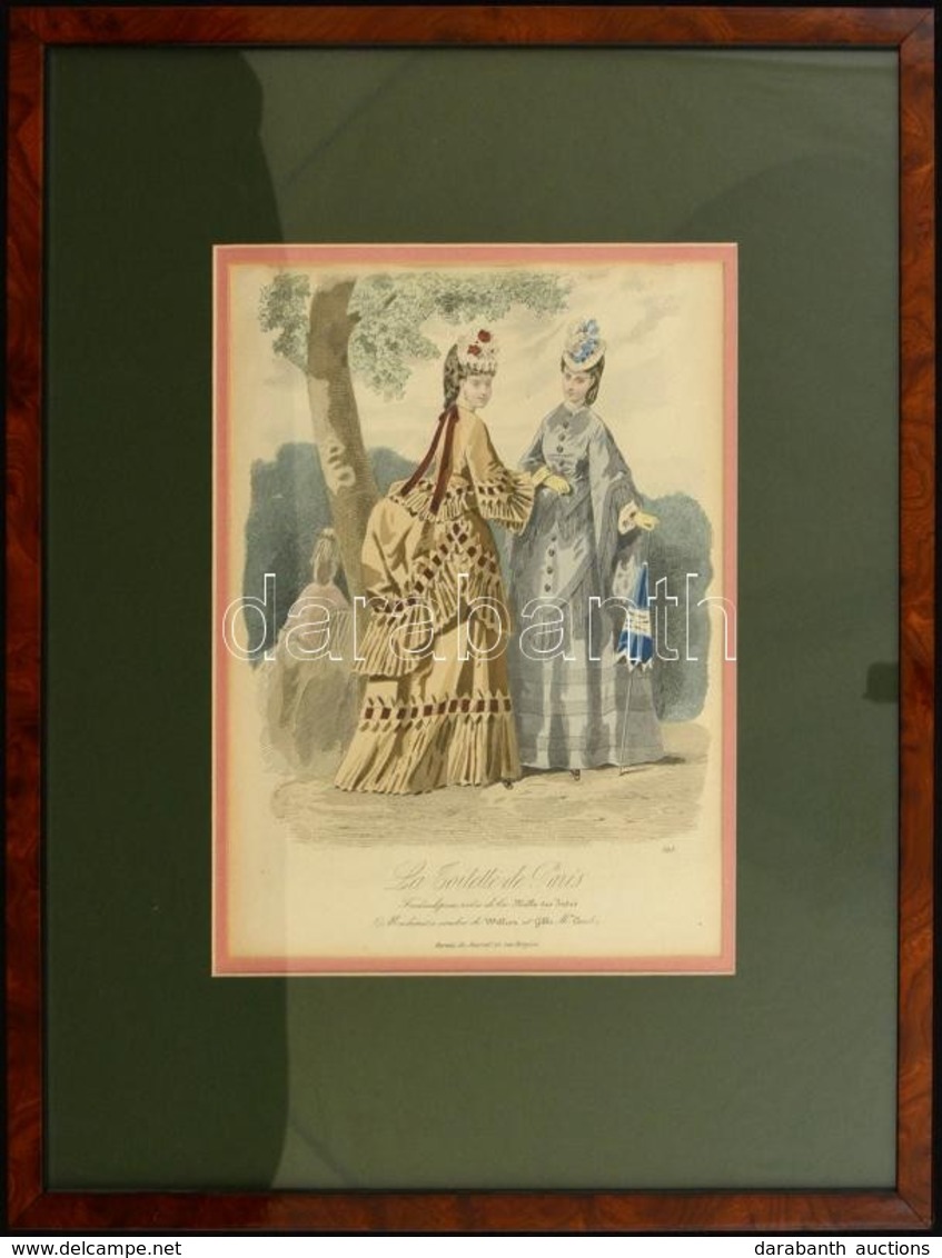 XIX: Sz. Eleji Divat Metszet Igényes, üvegezett Keretben / XIXth Century Fashion Etching In Glazed Frame 36x48 Cm - Other & Unclassified