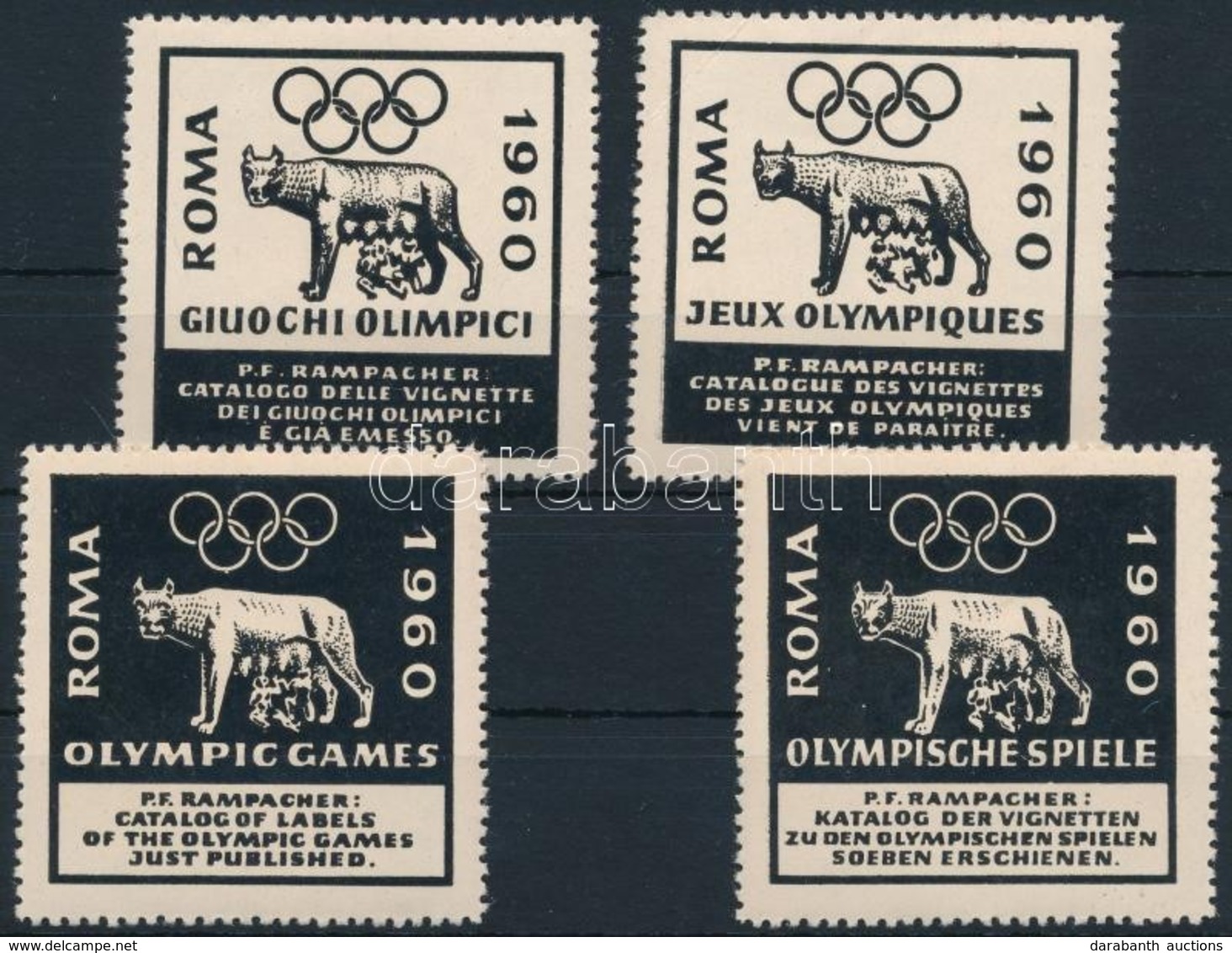 1960 Római Olimpia 4 Db Levélzáró - Non Classificati