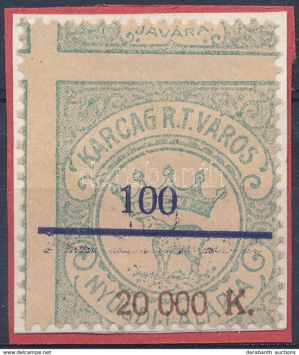 1925 Karcag R.T.V. Okirati 48 Sz. Illetékbélyeg Dupla Képbe Fogazással - Non Classés
