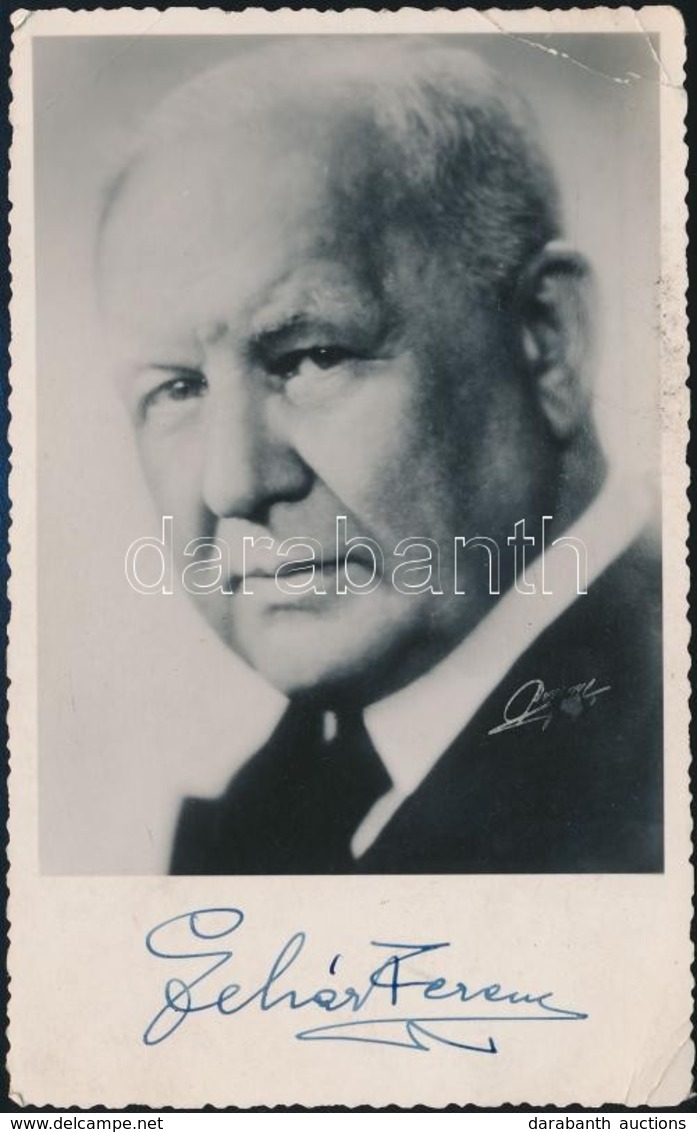 Lehár Ferenc (1870-1948) Zeneszerző Saját Kezű Aláírása őt ábrázoló Fotólapon. - Autres & Non Classés