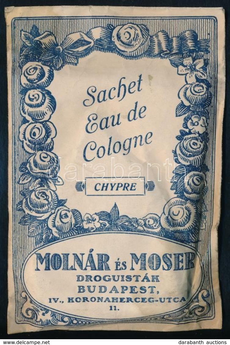 Cca 1890-1900 Molnár és Moser (Budapest, Koronaherceg Utca) 'droguisták' Illatpora Bontatlan Papírzacskóban - Publicités