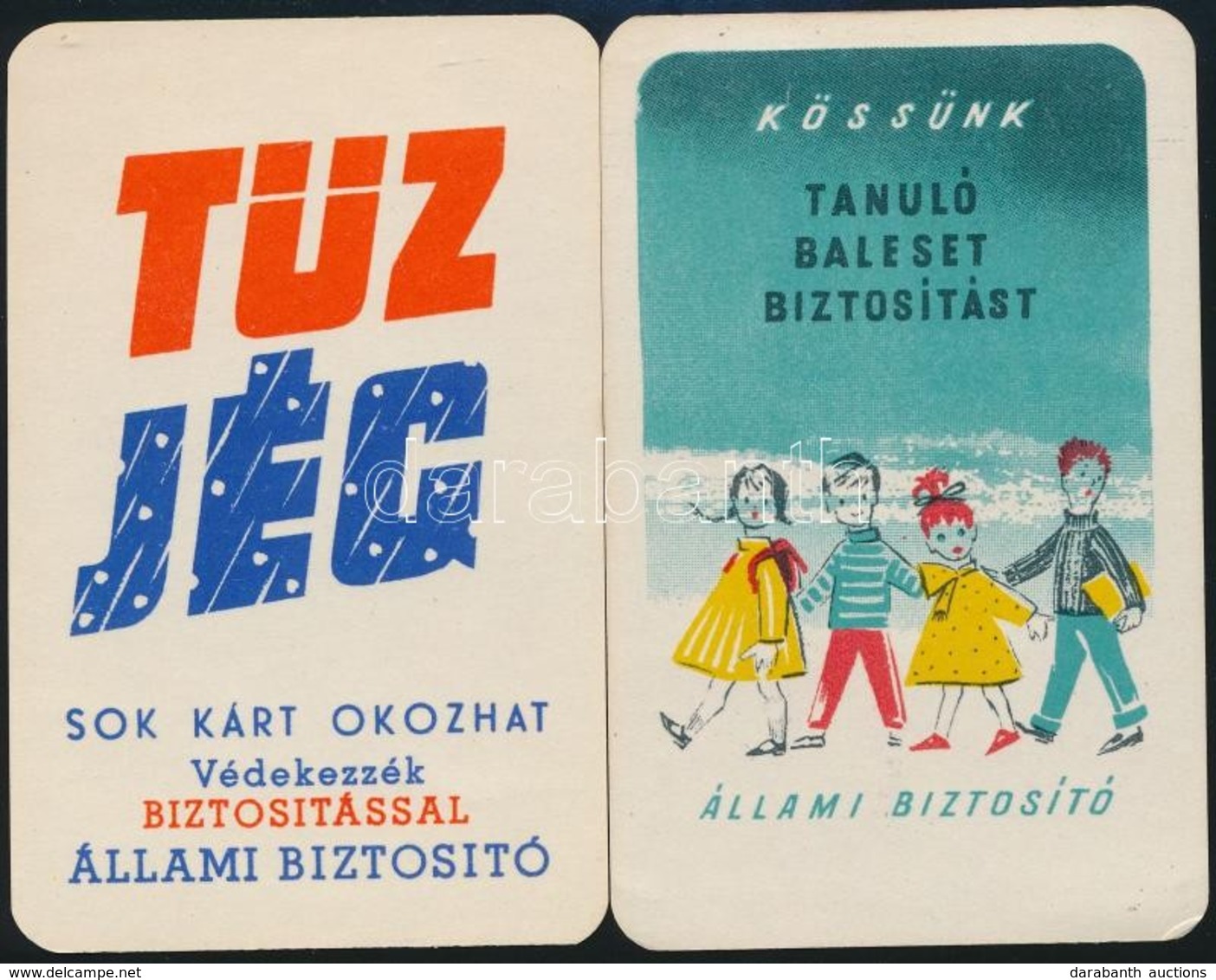 1959 2 Db Biztosítást Reklámozó Kártyanaptár - Publicités