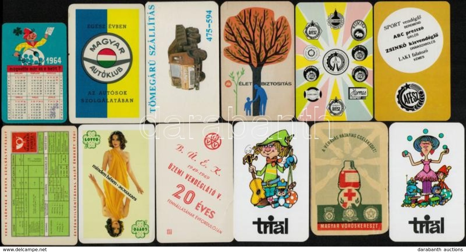 Cca 1960-1990 Vegyes Kártyanaptár Tétel, 20 Db - Publicités
