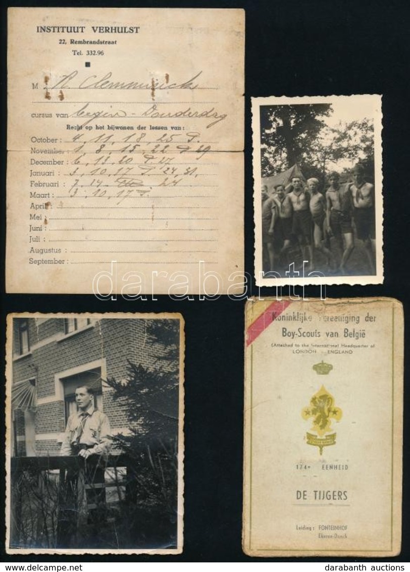Cca 1930-1944 Vegyes Cserkész Tétel, Fotók, Okmányok, 5 Db - Scoutisme