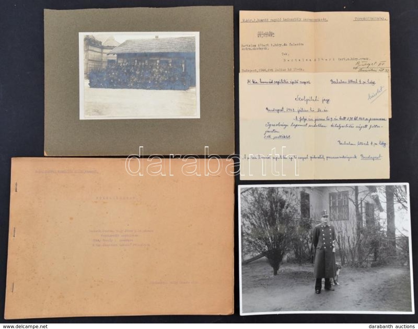Cca 1940 M. Kir Honvéd Repülőtérépítő Zászlóalj Katonájának Anyaga: Fényképek, Igazolások, Jegyzet - Autres & Non Classés