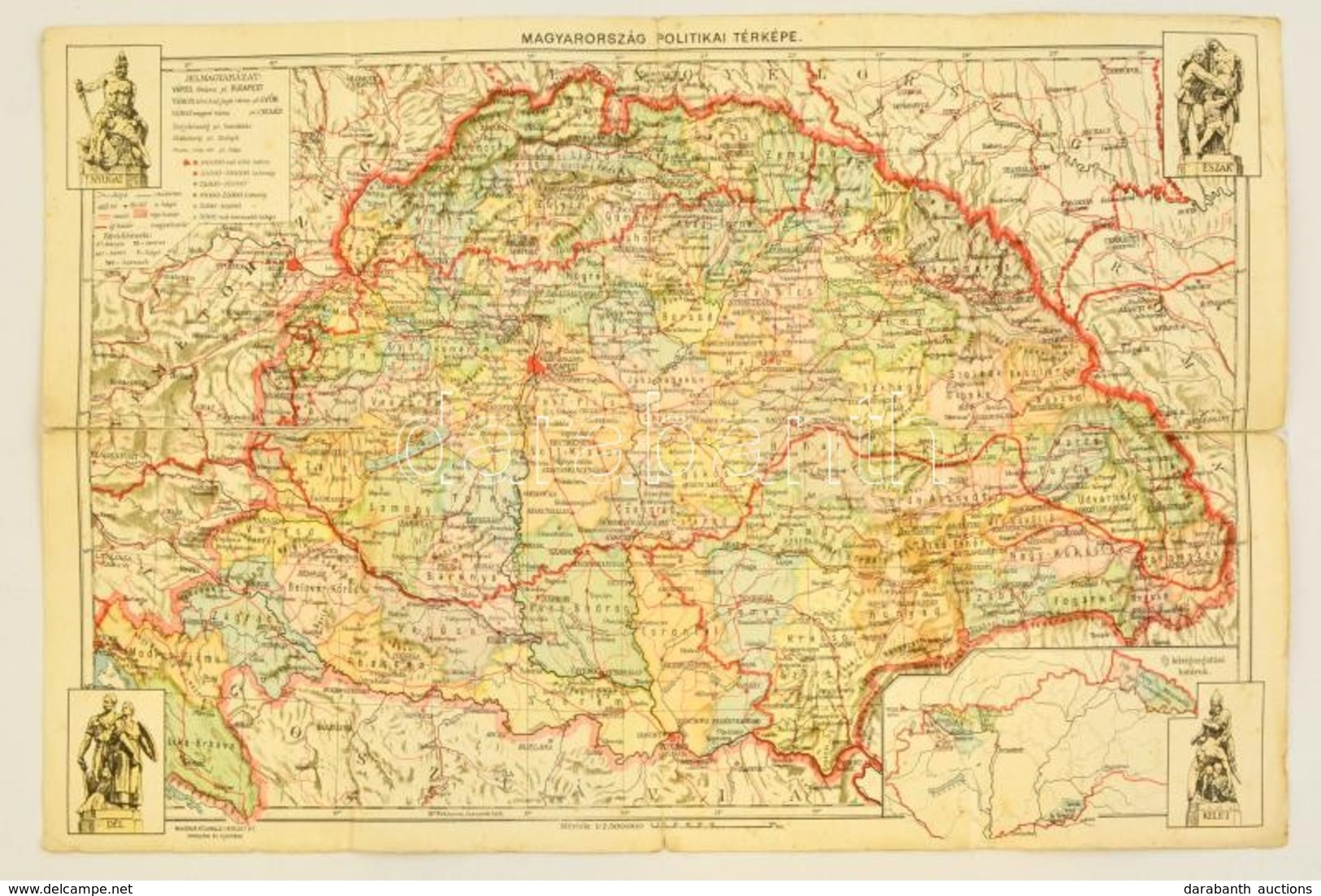 1940 Irredenta Magyarország Térkép. Szegedtől Zágonig. 41x28 Cm Ragasztott - Autres & Non Classés