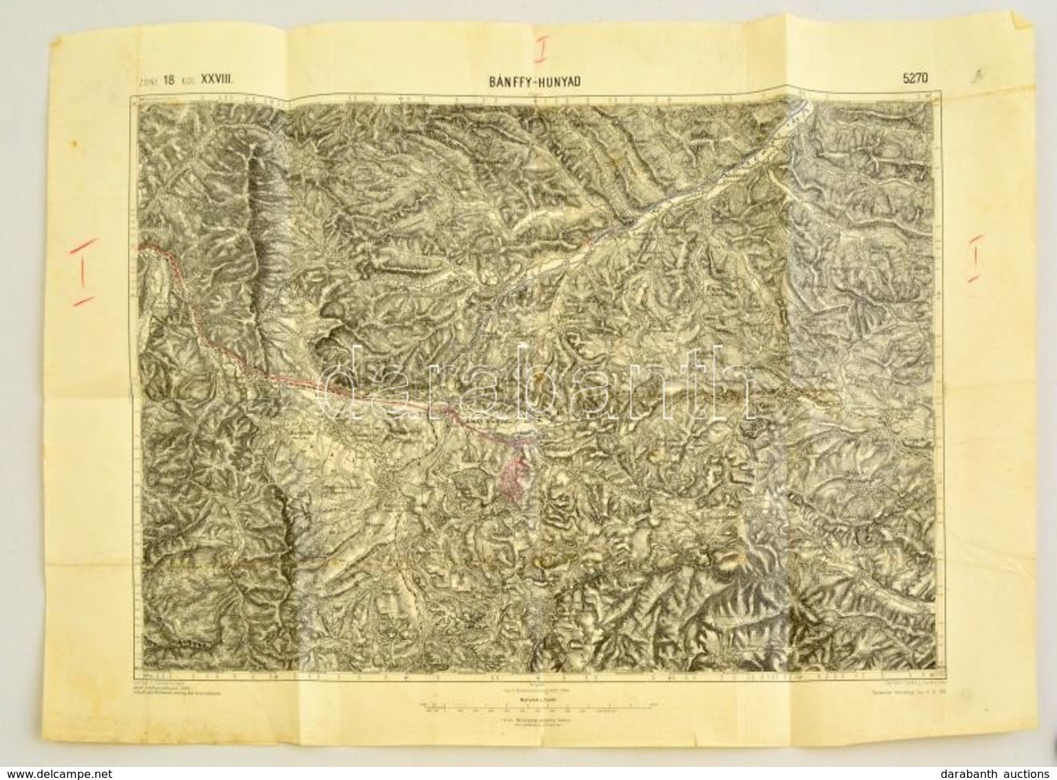 1912 Bánffyhunyad és Környékének Térképe, 1:75.000, K.u.K. Militärgeographisches Institut, Hajtásnyomokkal, Kis Szakadás - Autres & Non Classés