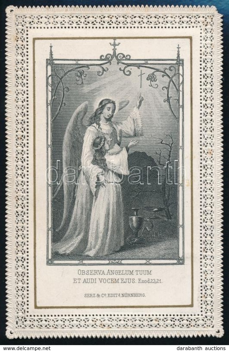 Cca 1880-1900 Csipkés Szélű Szentkép, Kis Sérüléssel - Non Classés