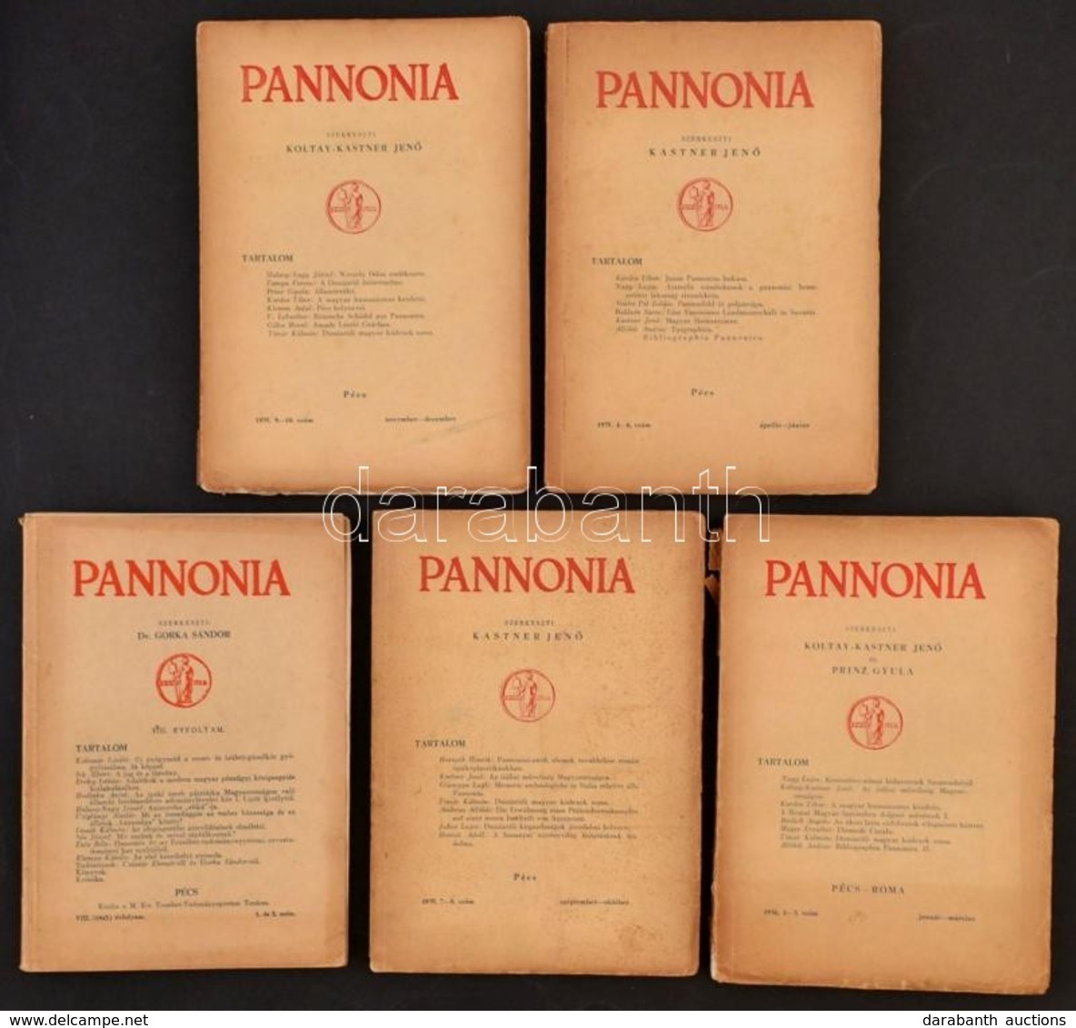 1935-1943 Pannonia Folyóirat 5 Száma: 1935. 4-10. Sz., 1936. 1-3. Sz., 1943 1-2. Számok. Szerk.: Koltay-Kastner Jenő, Pr - Non Classés