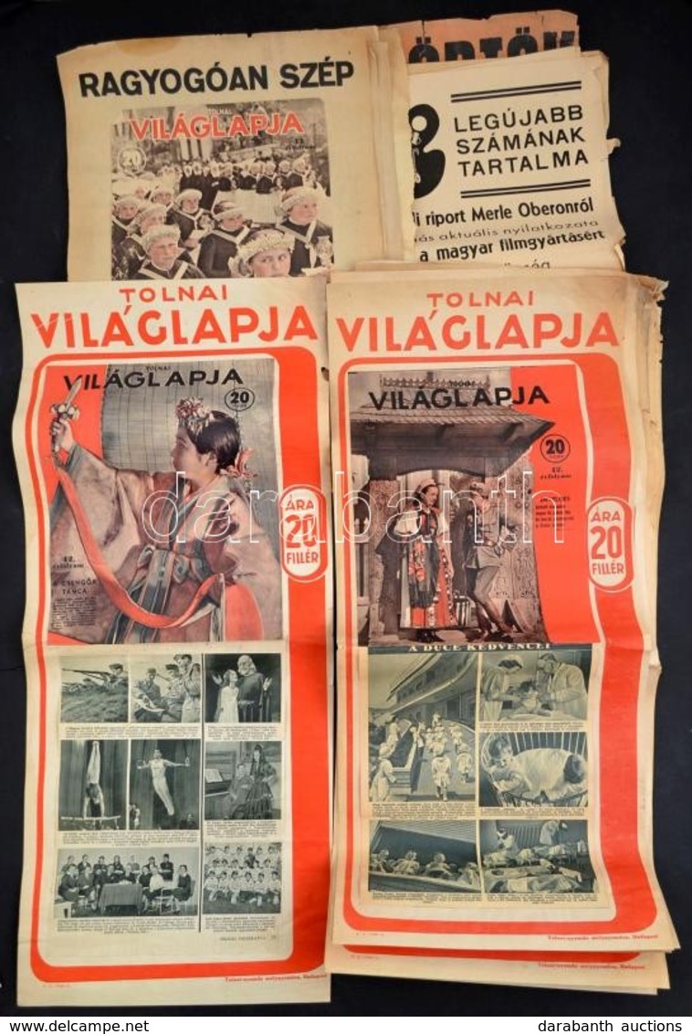 Cca 1930 Óriási újságplakát Gyűjtemény. Az újságosbódékra Kiragasztott, Nagyrészt A Tolnai Világlapja Különböző Számait  - Autres & Non Classés