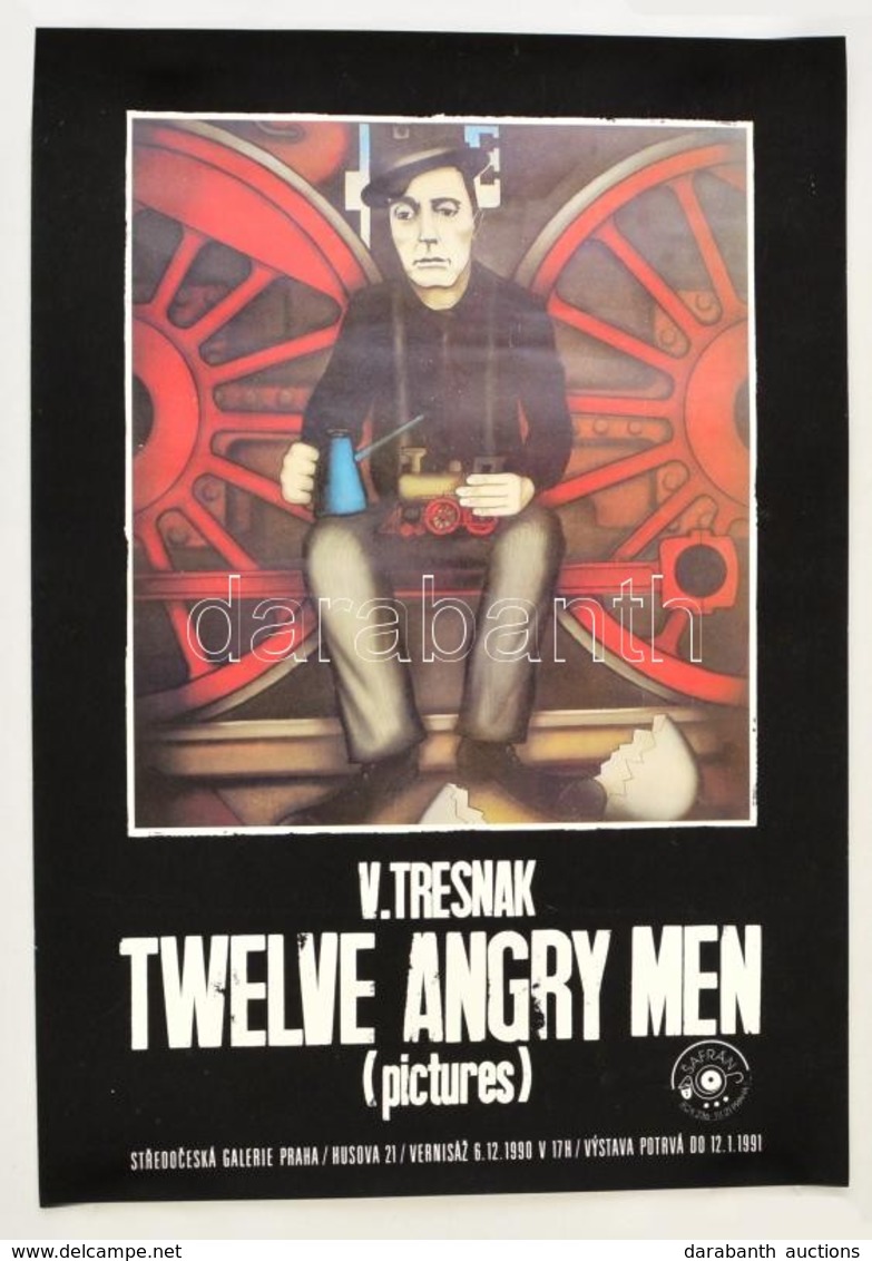 1991 Prága, V. Tresnak: Twelve Angry Men Kiállítás Plakát, 57x40 Cm - Autres & Non Classés