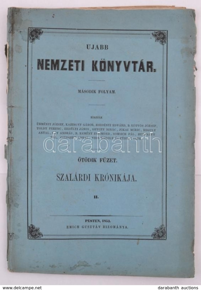 Ujabb Nemzeti Könyvtár. Második Folyam. Nyolczadik  Füzet. Szalárdi Krónikája V. Pesten, 1853, Emich Gusztáv. Eredeti Ki - Non Classés