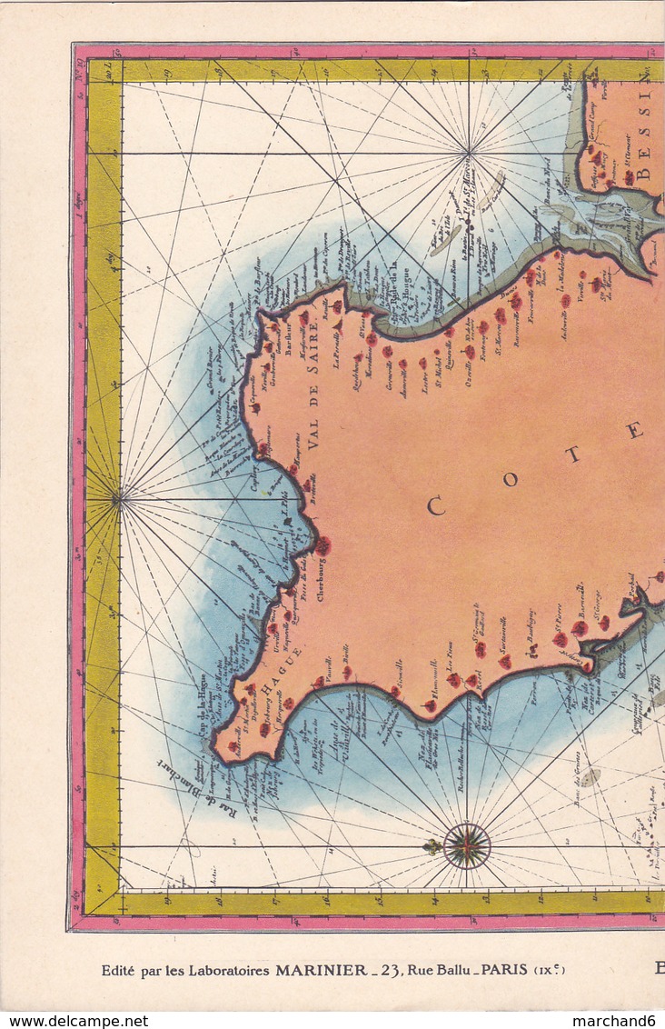 Laboratoires Mariner Vieux Pays De France N°46 Le Cotentin Carte - Cartes Géographiques