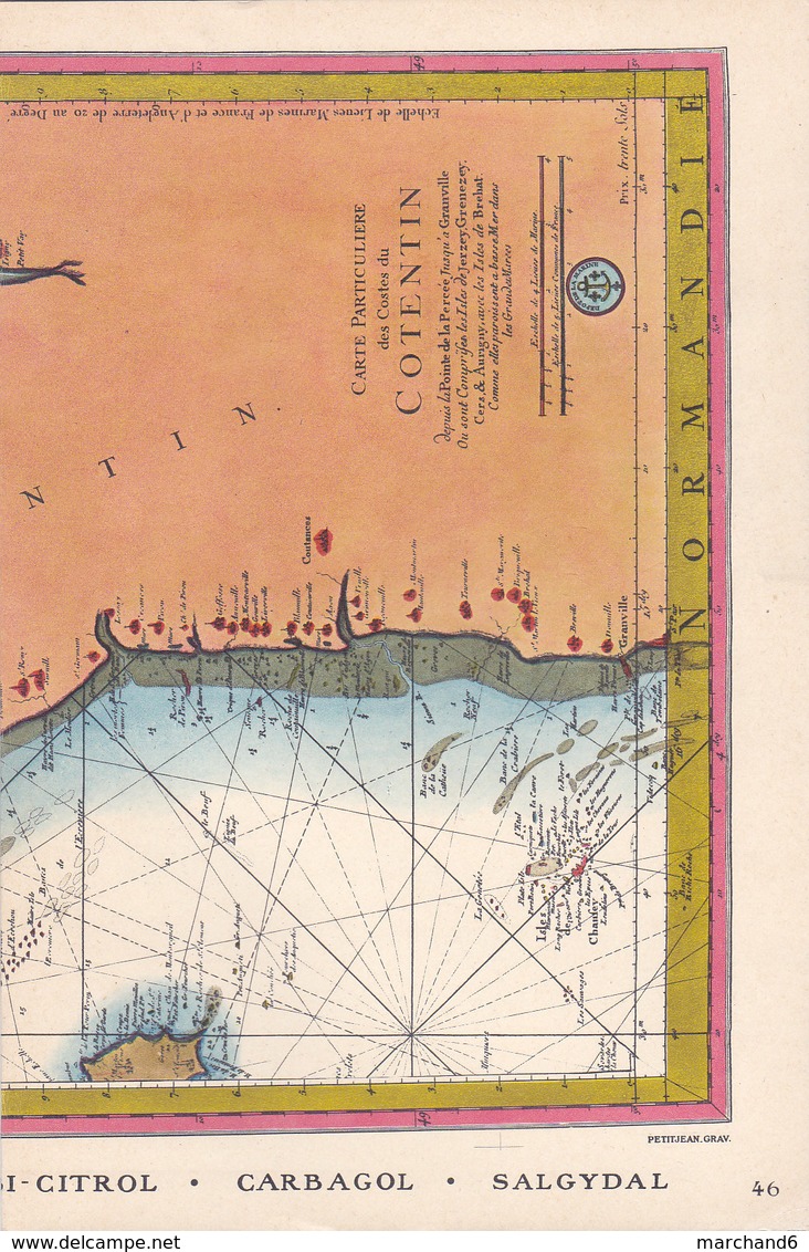 Laboratoires Mariner Vieux Pays De France N°46 Le Cotentin Carte - Cartes Géographiques