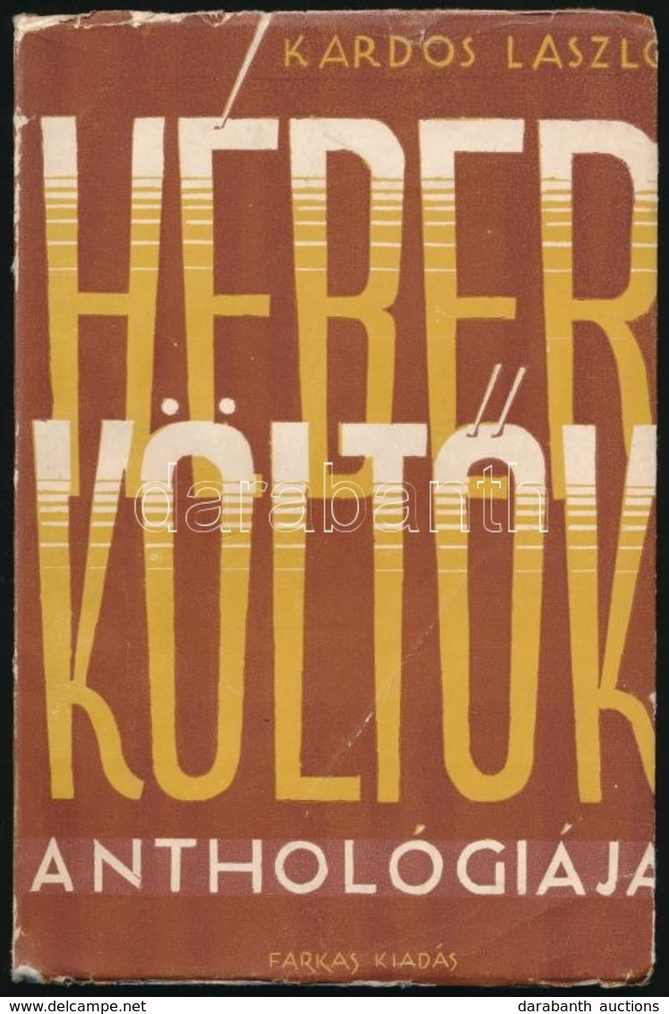 Héber Költők Antológiája. Kardos László Műfordításai. Bp.,1947, Farkas Lajos, (Igazság Nyomda-ny.),145 P. Kiadói Papírkö - Non Classés