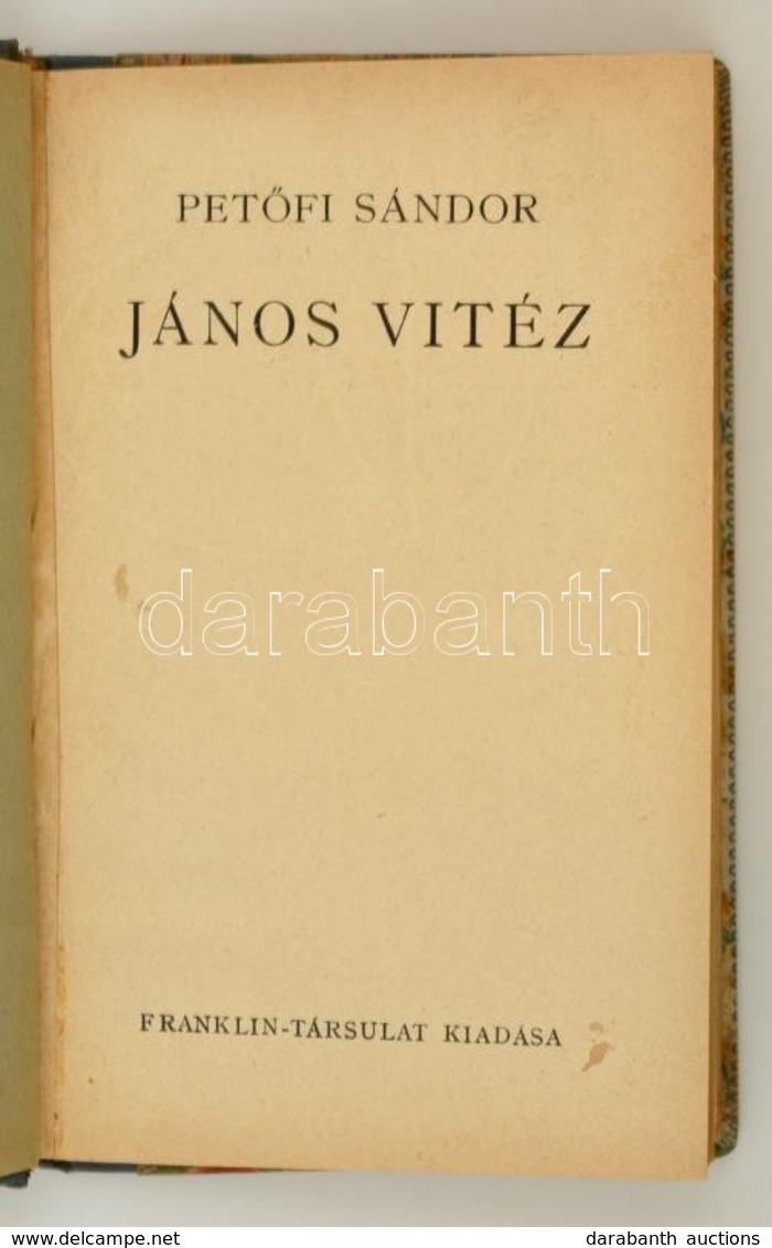 Petőfi Sándor: János Vitéz. Bp., é.n., Franklin. Átkötött Illusztrált Félvászon-kötés, Ex Libri-szel. - Non Classés