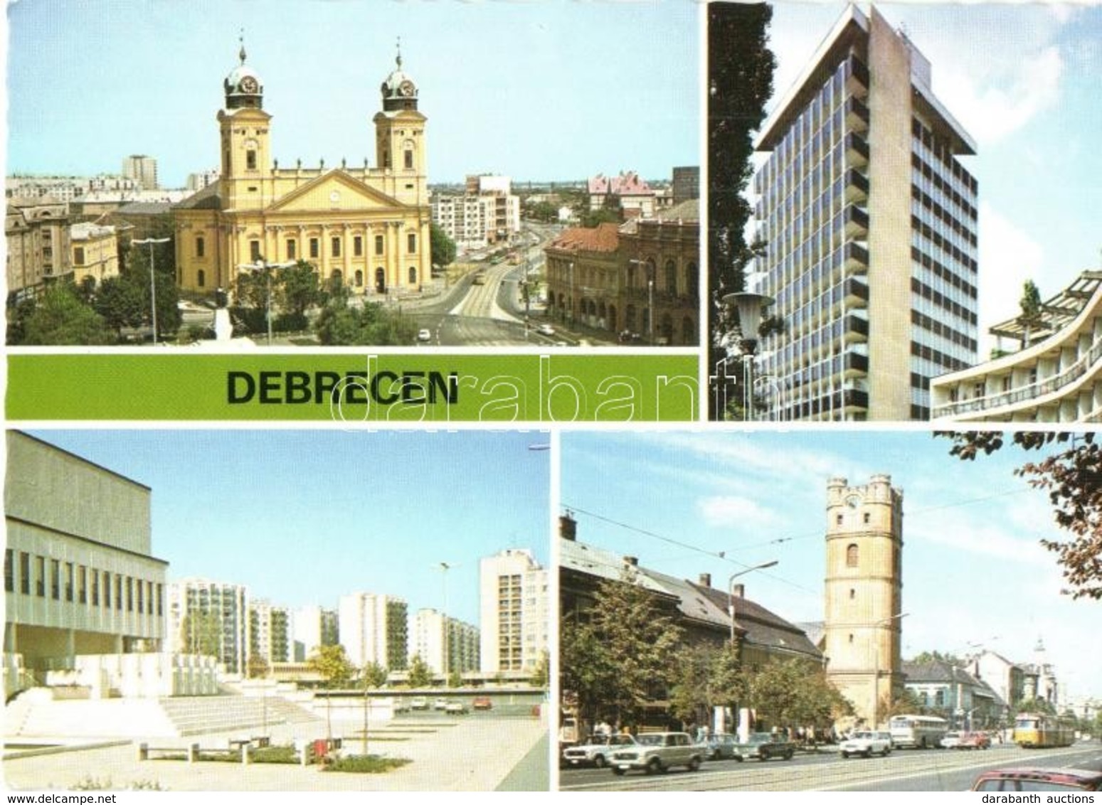 ** * 10 Db MODERN Magyar Városképes Lap Autóbuszokkal / 10 Modern Hungarian Town-view Postcards With Autobuses - Non Classés