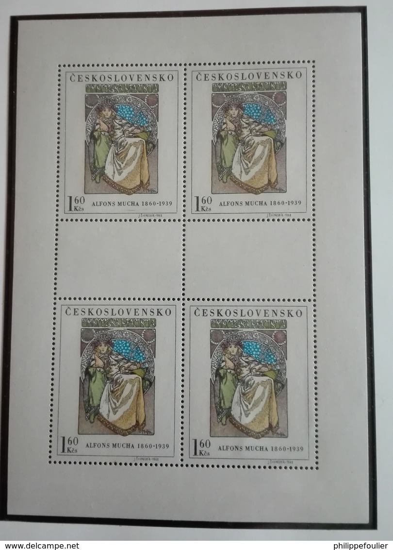 Tchécoslovaquie 1968  Painting ALFONS MUCHA   Block  4 Stamps - Neuf Avec Gomme Originale - MUH - Unused Stamps