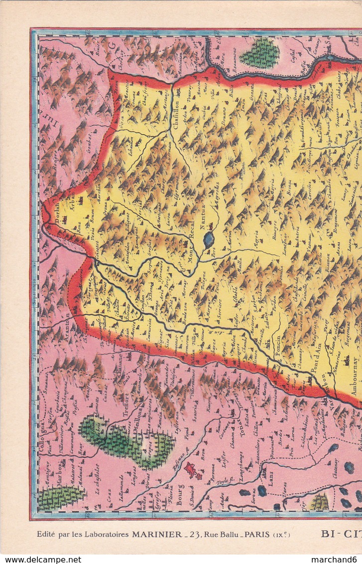 Laboratoires Mariner Vieux Pays De France N°57 Bugey Carte - Cartes Géographiques