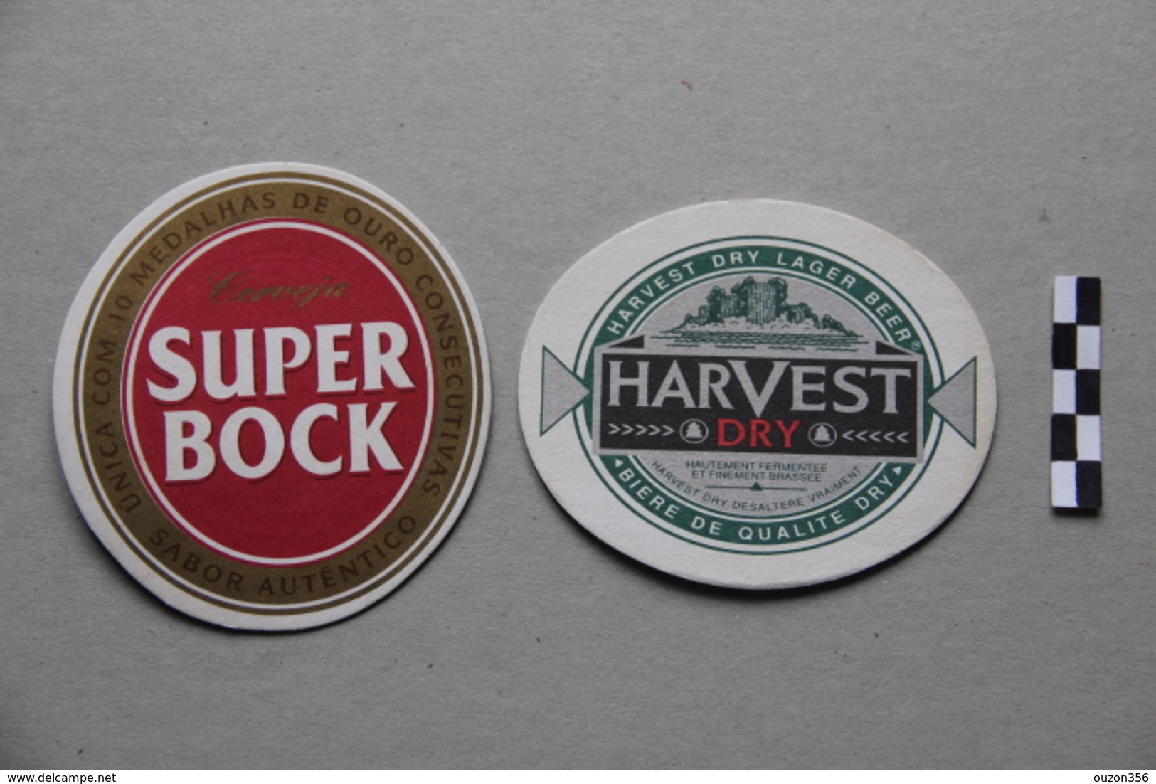 Lot De 2 Sous-Bocks Bière : Super Bock, Harvest - Beer Mats