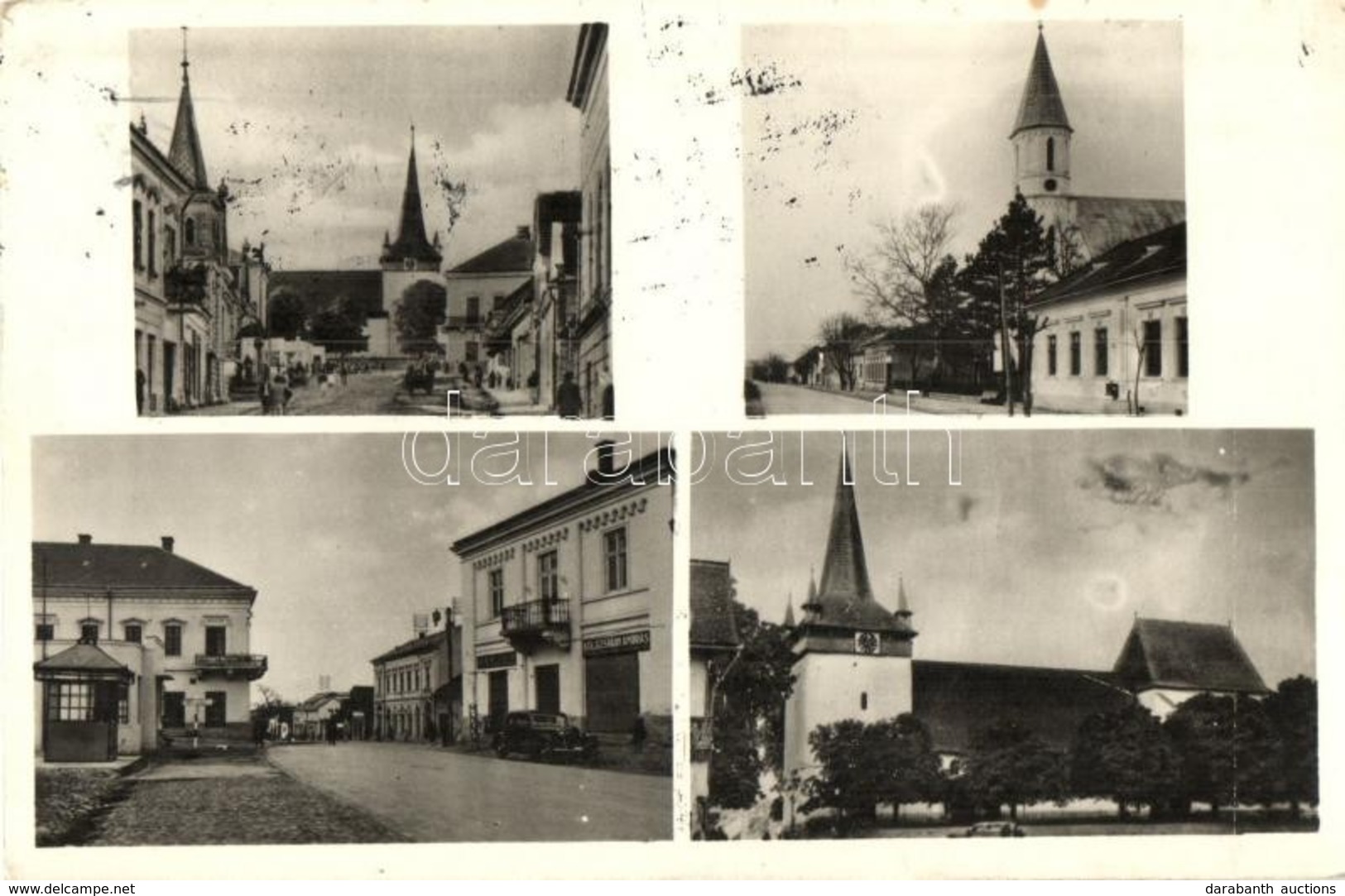 T2 Bánffyhunyad, Huedin; Utcarészlet, Templom, Kolozsvári András, Albert Lázár üzletei / Street, Church, Shops - Non Classés