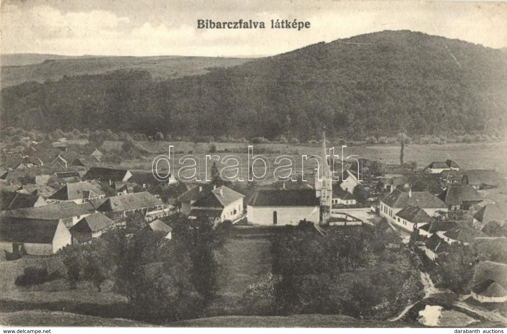 T2 Bibarcfalva, Biborteni; Látkép, Templom / General View, Church - Non Classés