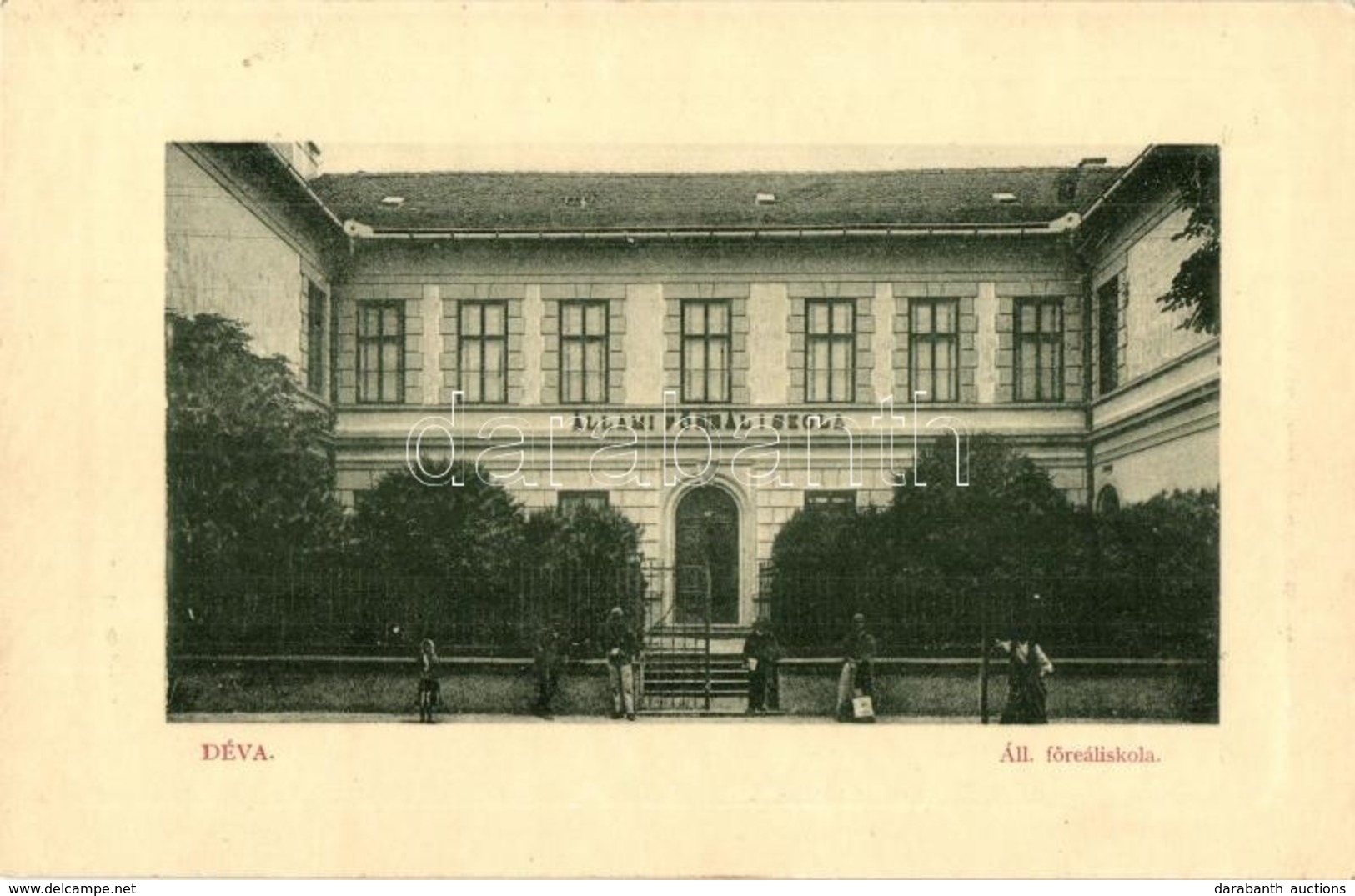 ** T2 Déva, Deva; Állami Főreáliskola. W. L. Bp. 5333. Kapható Schmidegg Adolf Dohány üzletében / School - Unclassified