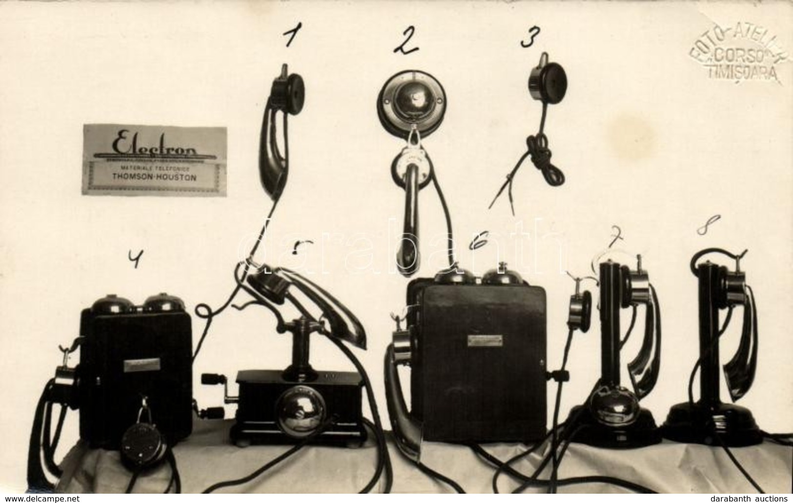* T2/T3 1923 Temesvár, Timisoara; Kiállított Korabeli Telefonkészülékek; Foto Atelier Corso / Various Telephones On Disp - Non Classés