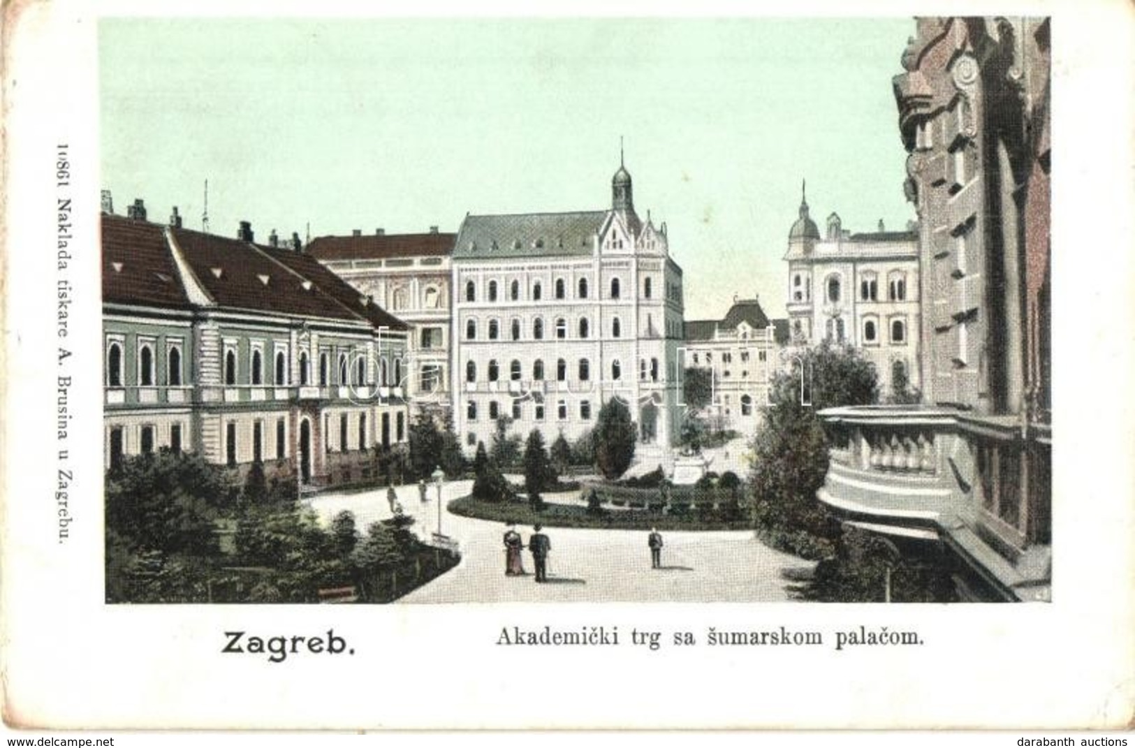 T2/T3 Zagreb, Akademicki Trg Sa Sumarskom Palackom / Square With Forestry Palace  (EK) - Non Classificati