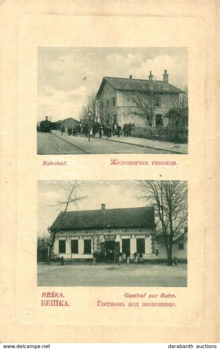 T3/T4 Béska, Beska; Bahnhof, Gasthof Zur Bahn / Vasútállomás, Gőzmozdony, Vasúti Vendéglő. W. L. Bp. 4263-46. / Railway  - Non Classés