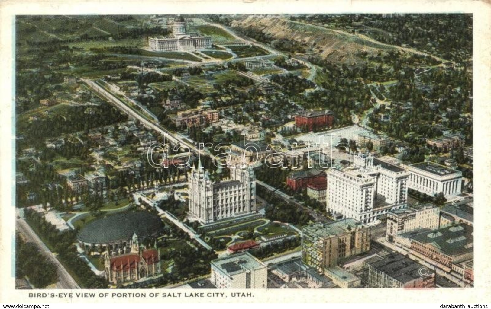 * T2/T3 Salt Lake City, Utah; Bird's-eye View Of Portion Of The City - Non Classés