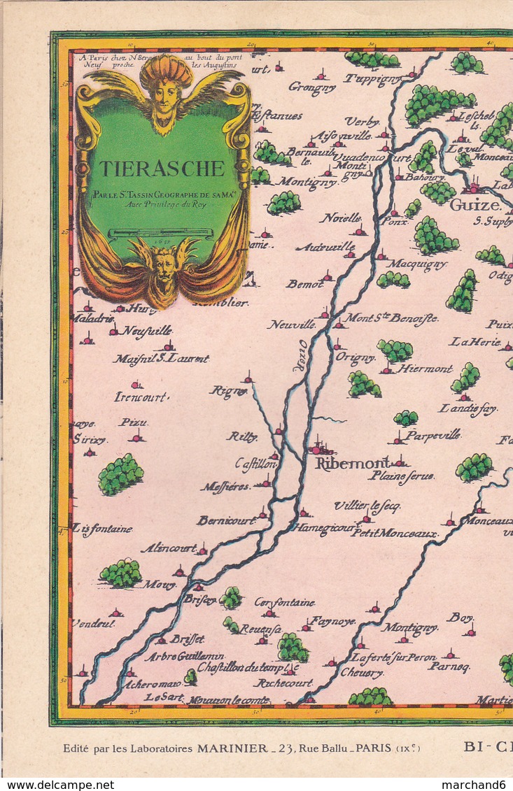 Laboratoires Mariner Vieux Pays De France N°69 Thiérache Carte - Carte Geographique