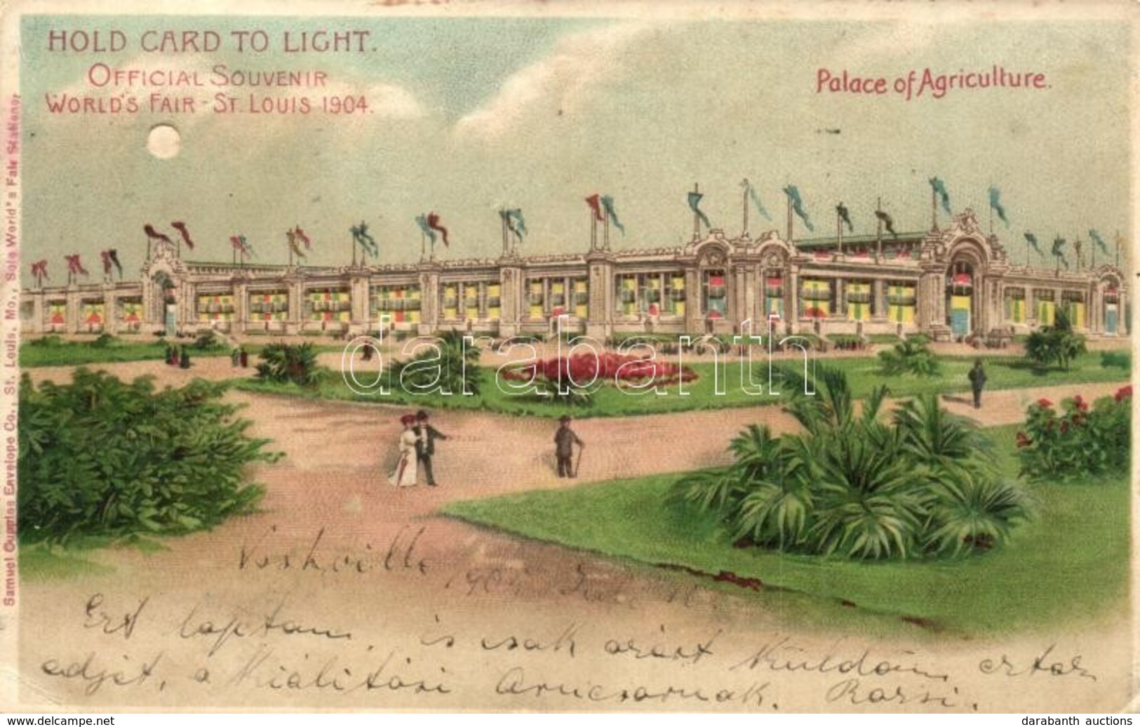 T2/T3 1904 Saint Louis, St. Louis; World's Fair, Palace Of Agriculture. Samuel Cupples Hold To Light Litho Art Postcard  - Non Classés