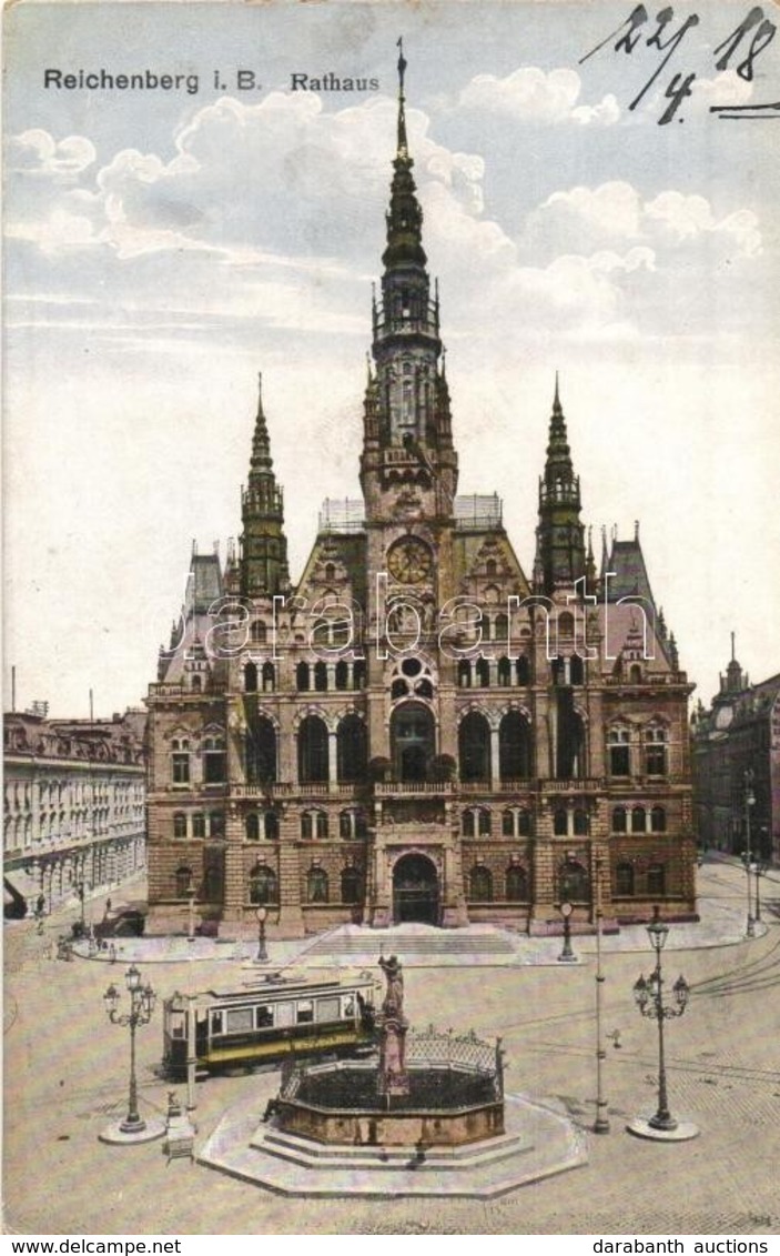 T2 Liberec, Reichenberg I. Böhmen; Rathaus / Town Hall, Tram - Non Classés