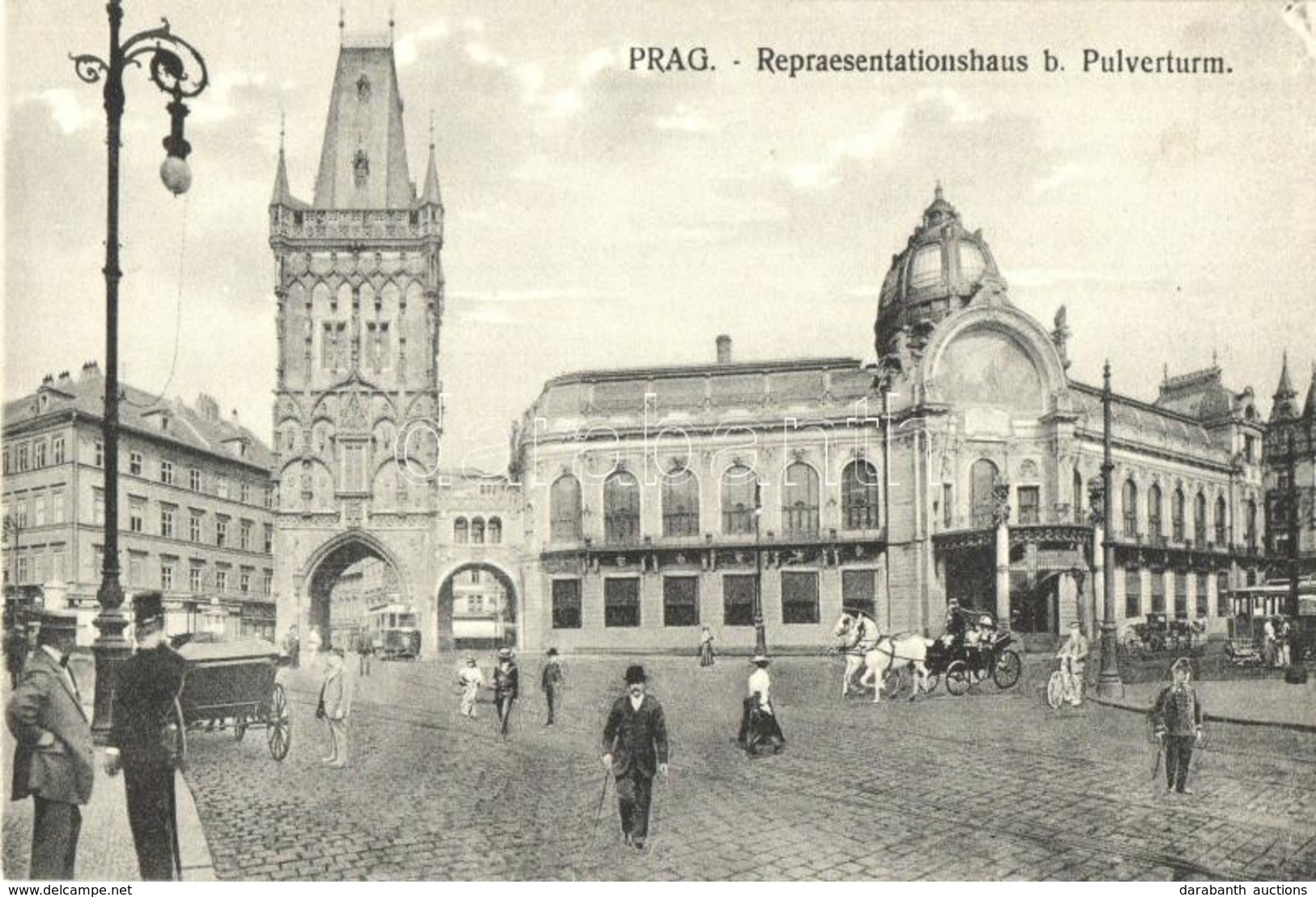 ** T1 Praha, Prag; Repraesentationshaus Bei Pulverturm / Tower, Square, Town Hall. Montage Postcard - Non Classés
