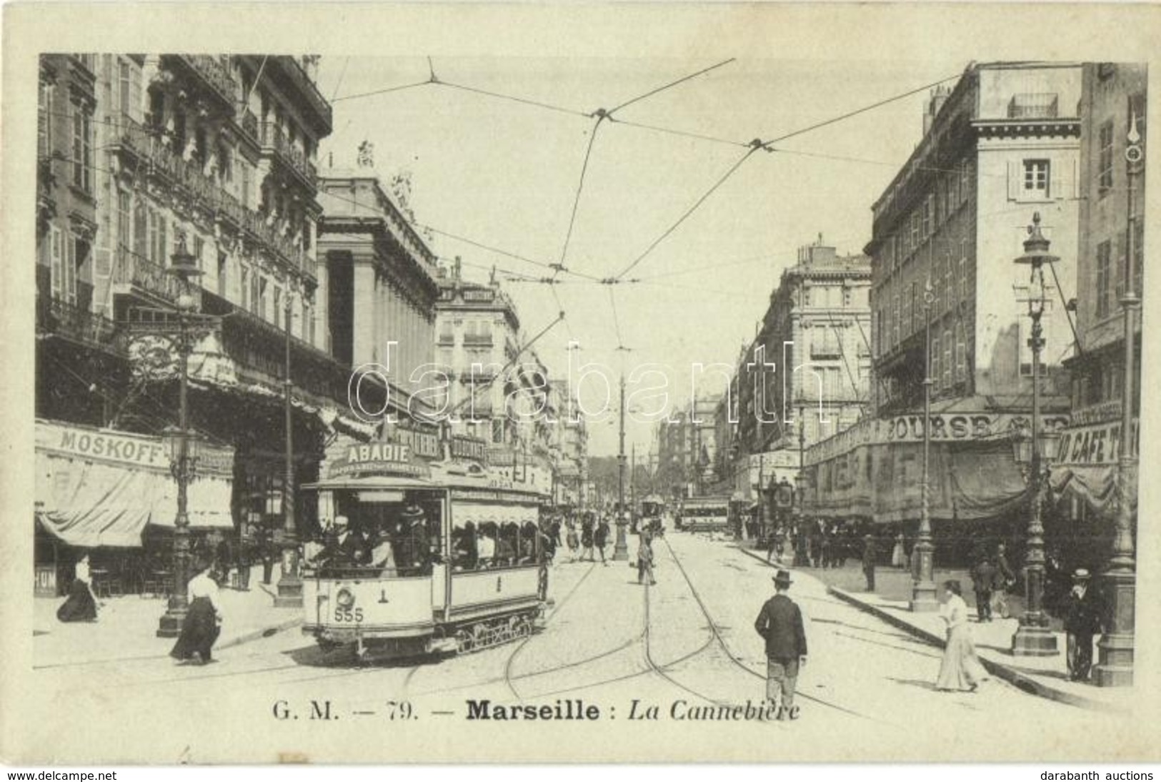 ** T1 Marseille, La Cannebiere, Moskoff / Street View With Shops And Tram - Non Classés