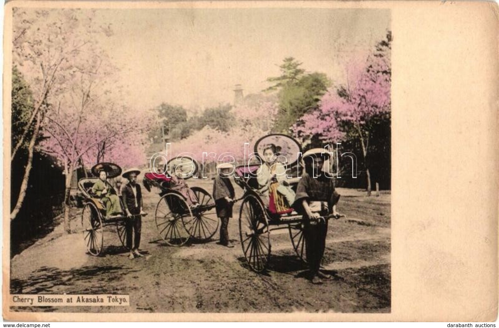 ** T2/T3 Tokyo, Akasaka, Cherry Blossom With Rickshaws (EK) - Non Classés