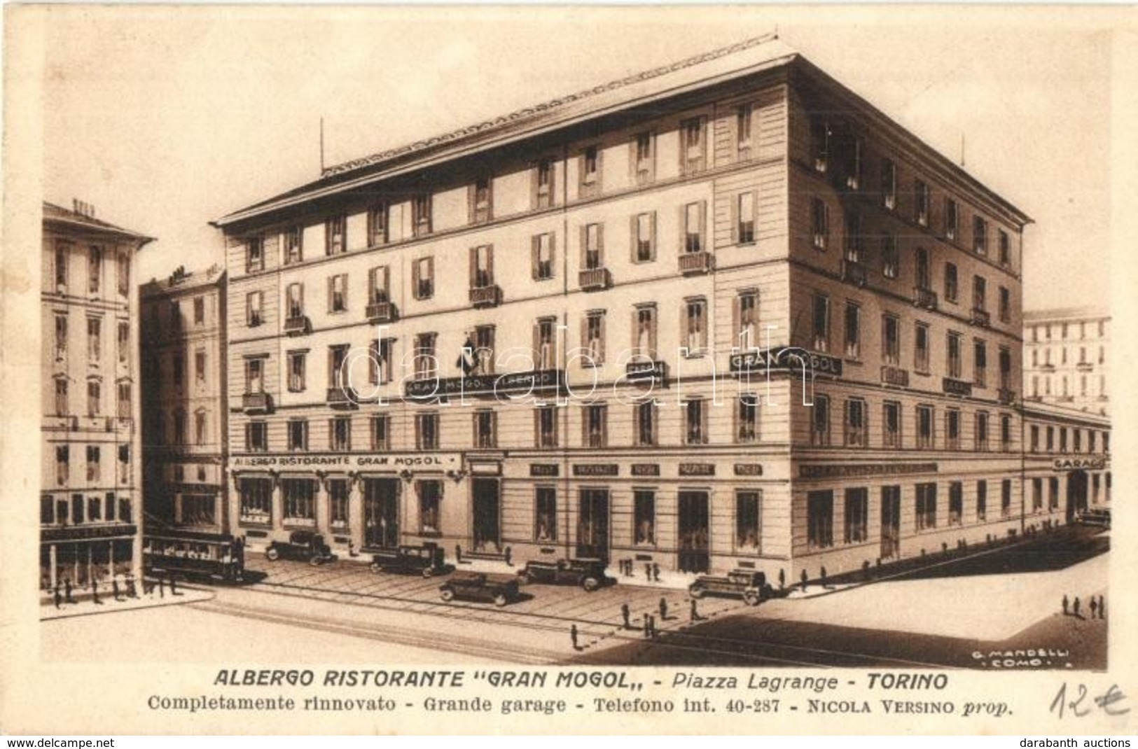 ** T2/T3 Torino, Turin; Albergo Ristorante Gran Mogol / Hotel And Restaurant, Tram, Automobiles (fl) - Non Classés