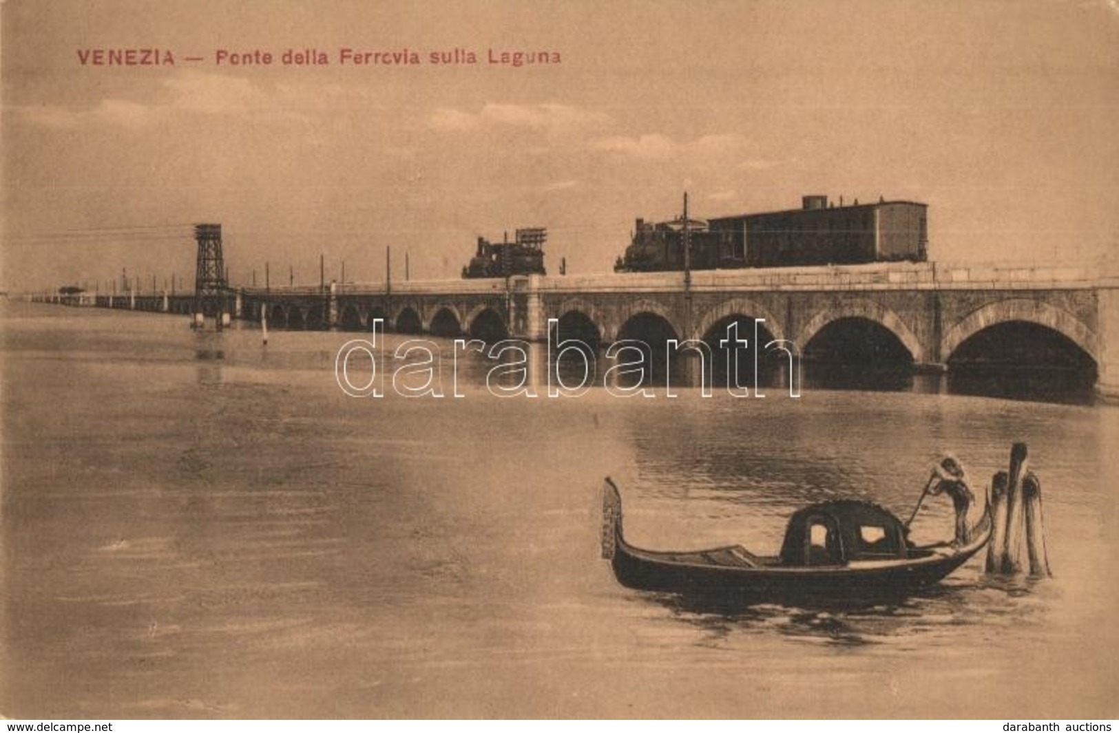 ** T1/T2 Venice, Venezia; Ponte Della Ferrovia Sulla Laguna / Railway Bridge With Locomotives - Non Classés