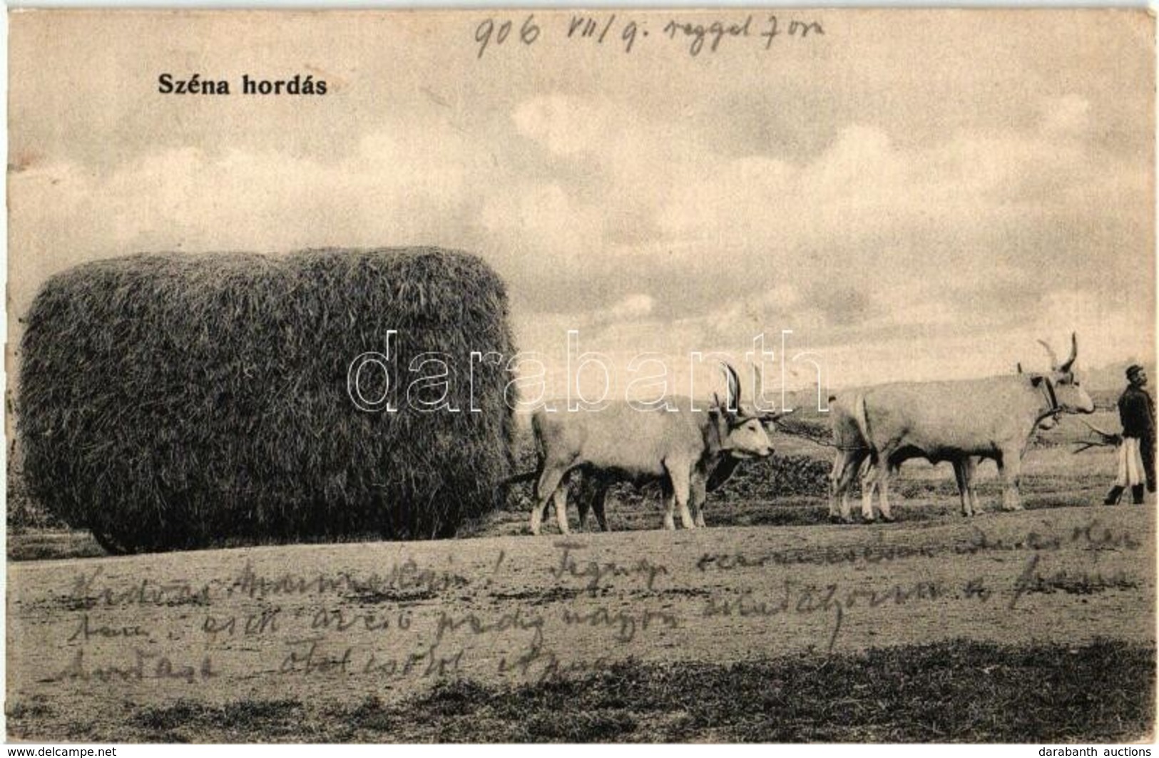 T2/T3 Széna Hordás ökrös Szekérrel / Hay Carrying By Oxen Cart, Hungarian Folklore - Non Classés