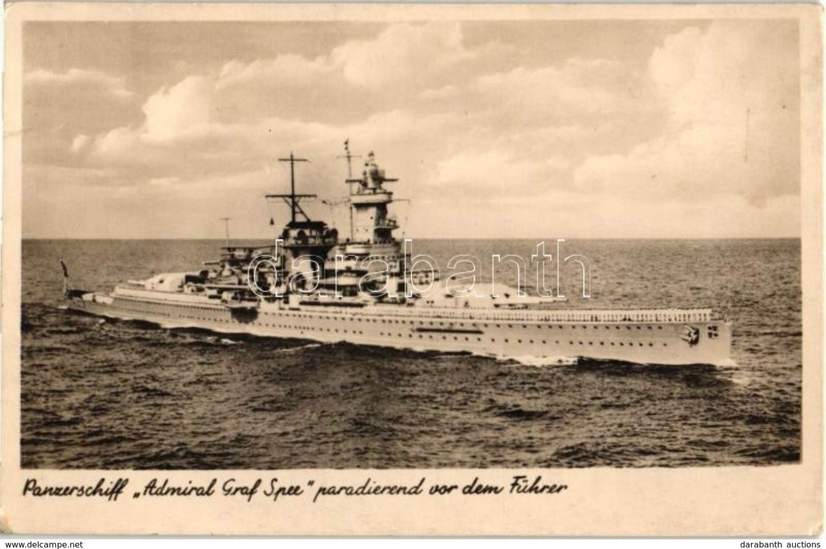 * T2/T3 Panzerschiff Admiral Graf Spee Paradierend Vor Dem Führer, Kaiserliche Marine / German Navy Warship - Non Classés
