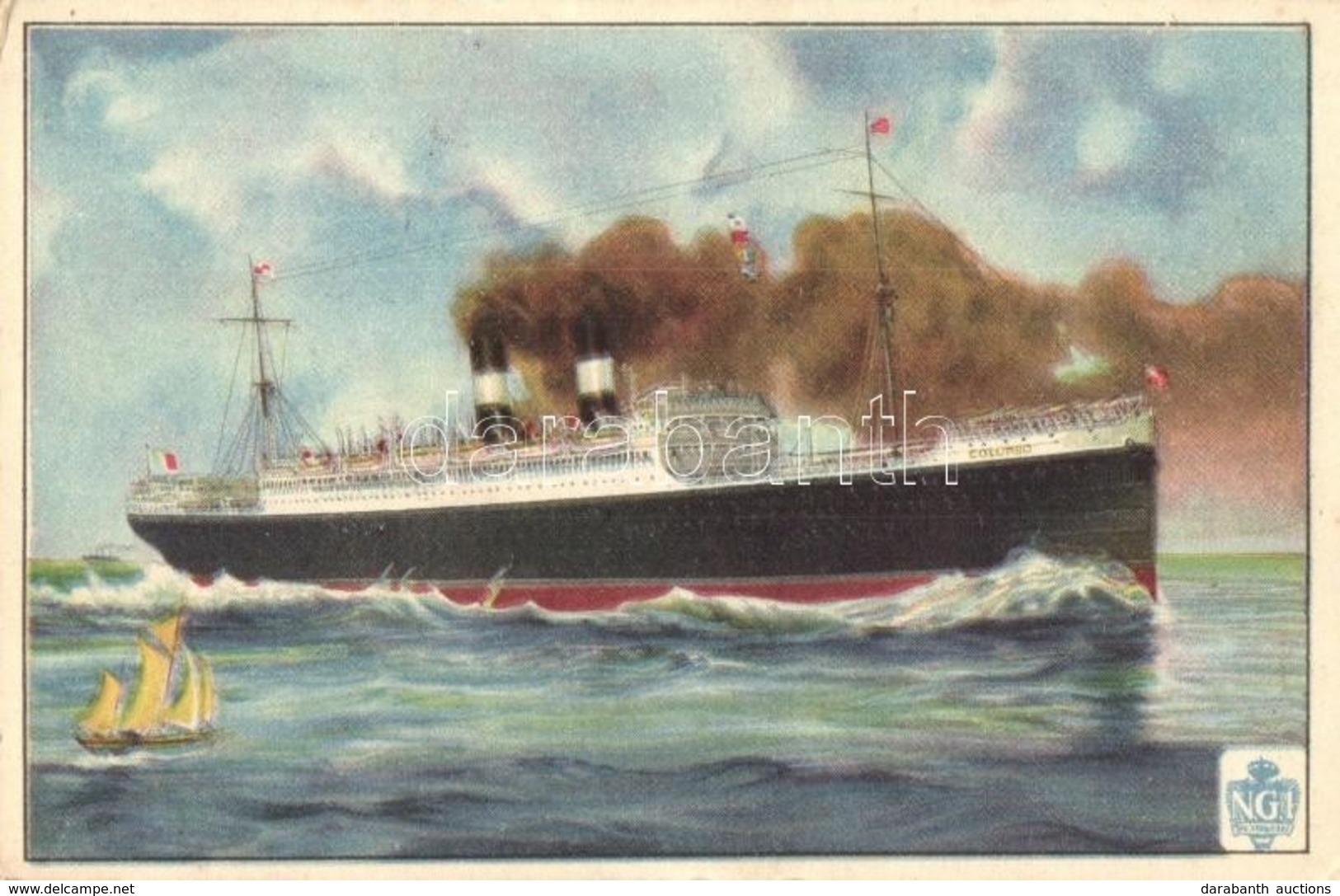 * T2/T3 Colombo Kétcsavaros Luxusgőzös / SS Colombo Luxury Steamship. Navigazione Generale Italiana (EK) - Non Classés